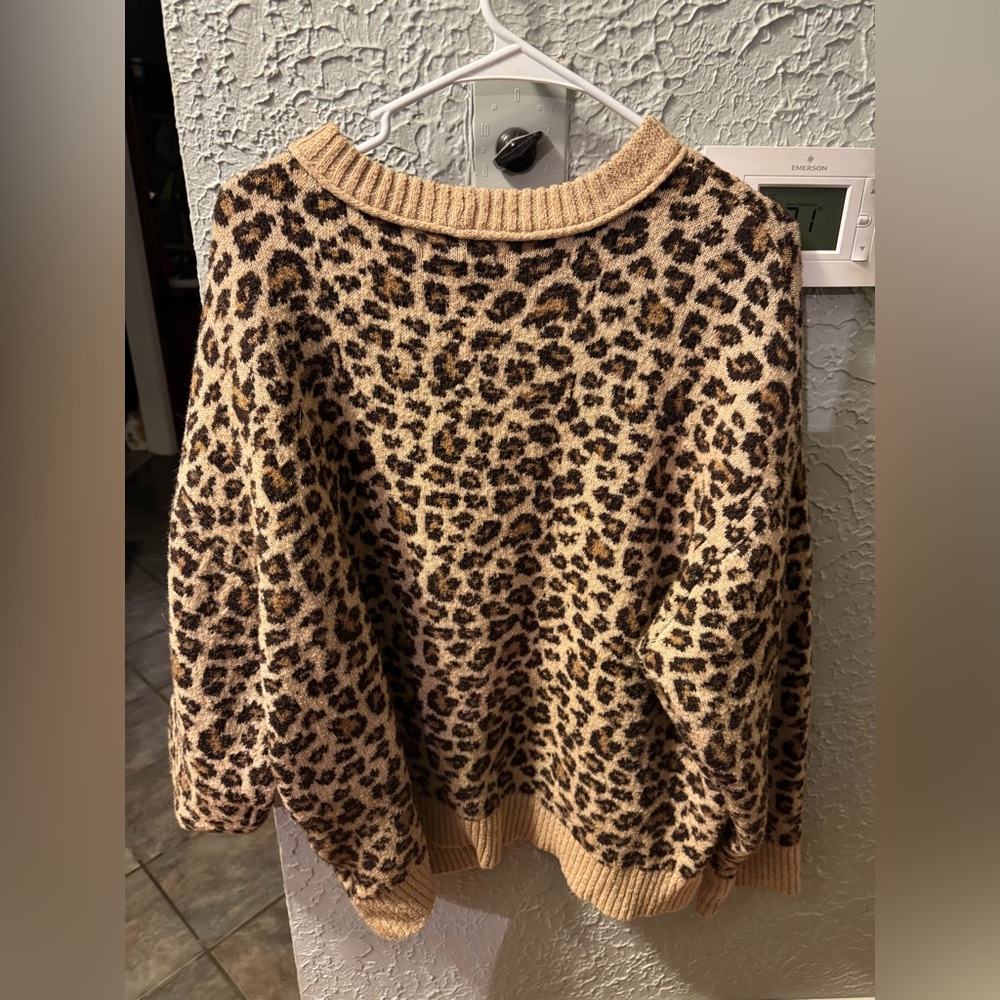 American Eagle Outfitters Leopard Print Sweater